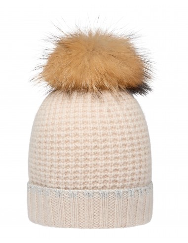 Women's Waffle Stitch Cashmere Hat Ecru White plus qu'un jeu 