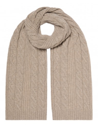 Women's Cable Rib Cashmere Scarf Oatmeal Brown online