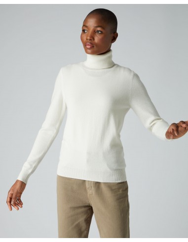 Women's Luna Roll Neck Cashmere Jumper New Ivory White le concept de la Pate a emporter 