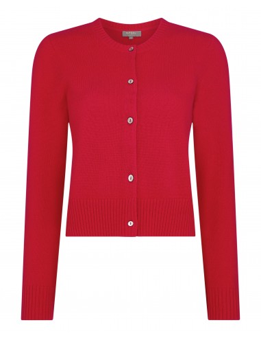 Women's Chunky Crop Cashmere Cardigan Riding Red store