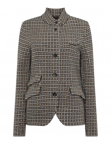 Women's Dogtooth Utility Cashmere Blazer Brown france