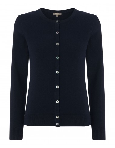 Women's Olivia Round Neck Cashmere Cardigan Navy Blue À commander