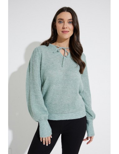 Emproved Front Tie Sweater A2210-FS Frosted-Seafoam Vous souhaitez 