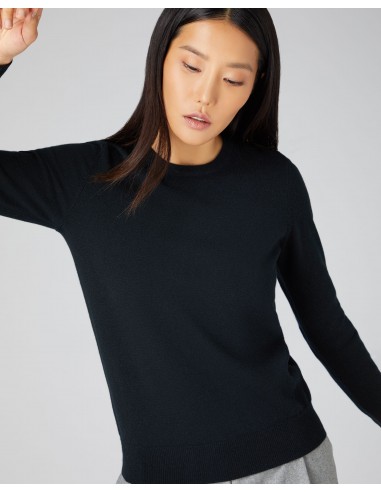 Women's Evie Classic Round Neck Cashmere Jumper Black de votre