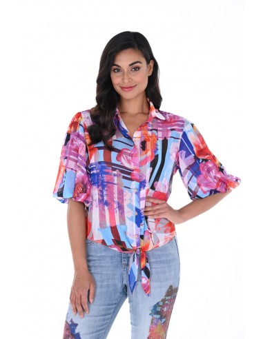 Frank Lyman Blouse 246424 Fuchsia/Blue france