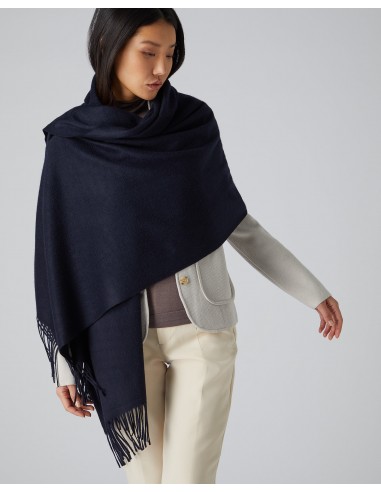 Women's Woven Cashmere Shawl Navy Blue 50% de réduction en Octobre 2024