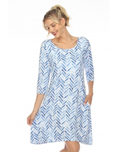 Tango Mango Dress D9100L-5723 Blue/White Véritable concentré