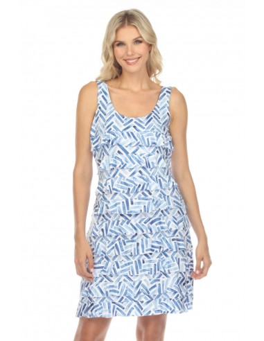 Tango Mango Dress DR760-5723 Blue/White Les magasins à Paris