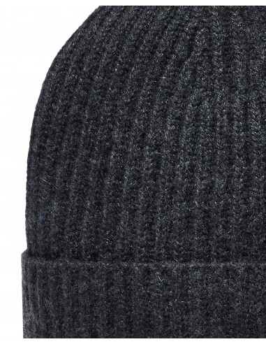 Unisex Ribbed Cashmere Hat Dark Charcoal Grey le concept de la Pate a emporter 