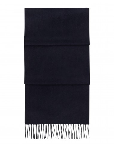 Unisex Large Woven Cashmere Scarf Navy Blue Venez acheter