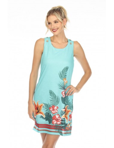 Tango Mango Dress D9536-5853 Aqua/Multi Jusqu'à 80% De Réduction