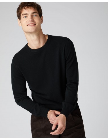 Men's Oxford Round Neck Cashmere Jumper Black de votre