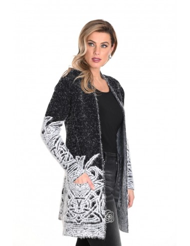 Frank Lyman Cardigan 243512U Black/Off-White 50-70% off 