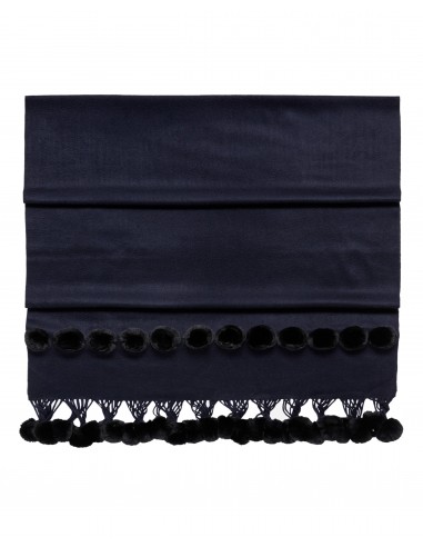 Women's Davos Fur Bobble Woven Shawl Navy Blue 2 - 3 jours ouvrés.