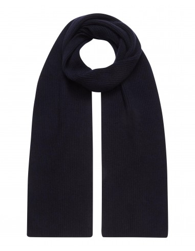 Unisex Ribbed Cashmere Scarf Navy Blue Dans la société mordern