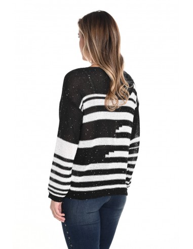 Frank Lyman Sweater 243421U Black/Off-White ouvre sa boutique