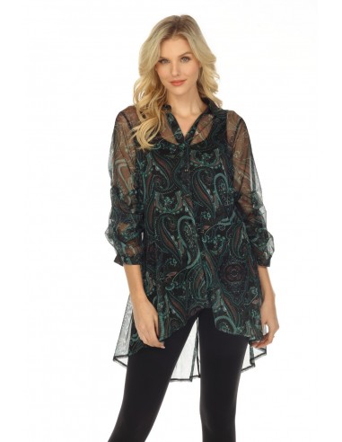 New Label Blouse 88894 Green/Black ou a consommer sur place