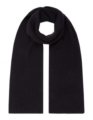 Unisex Ribbed Cashmere Scarf Black commande en ligne