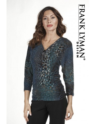 Frank Lyman Top style 183459 Jade / noir Fin de série