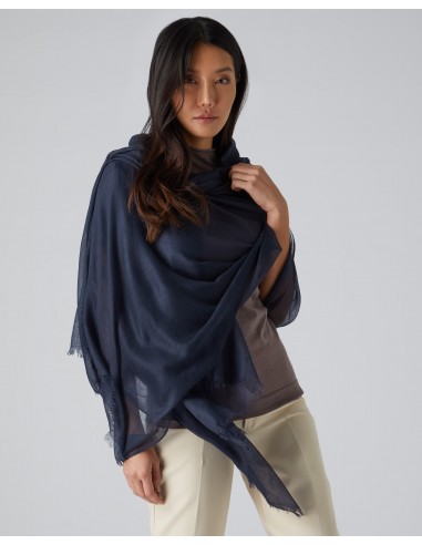 Women's Ultrafine Pashmina Cashmere Shawl Navy Blue Jusqu'à 80% De Réduction