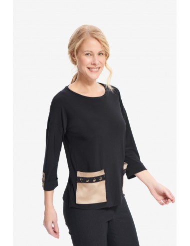 Joseph Ribkoff Top 214146 noir / sable vente chaude votre 